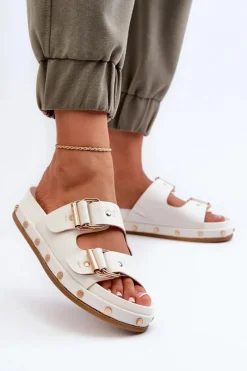 Hot Klapki Damskie Na Platformie Big Star NN274081 Białe Damskie Klapki Damskie Big Star|Klapki Damskie Klasyczne