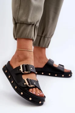 Klapki Damskie Big Star|Klapki Damskie Klasyczne>Big Star Shoes Klapki Damskie Na Platformie Big Star NN274082 Czarne Czarny