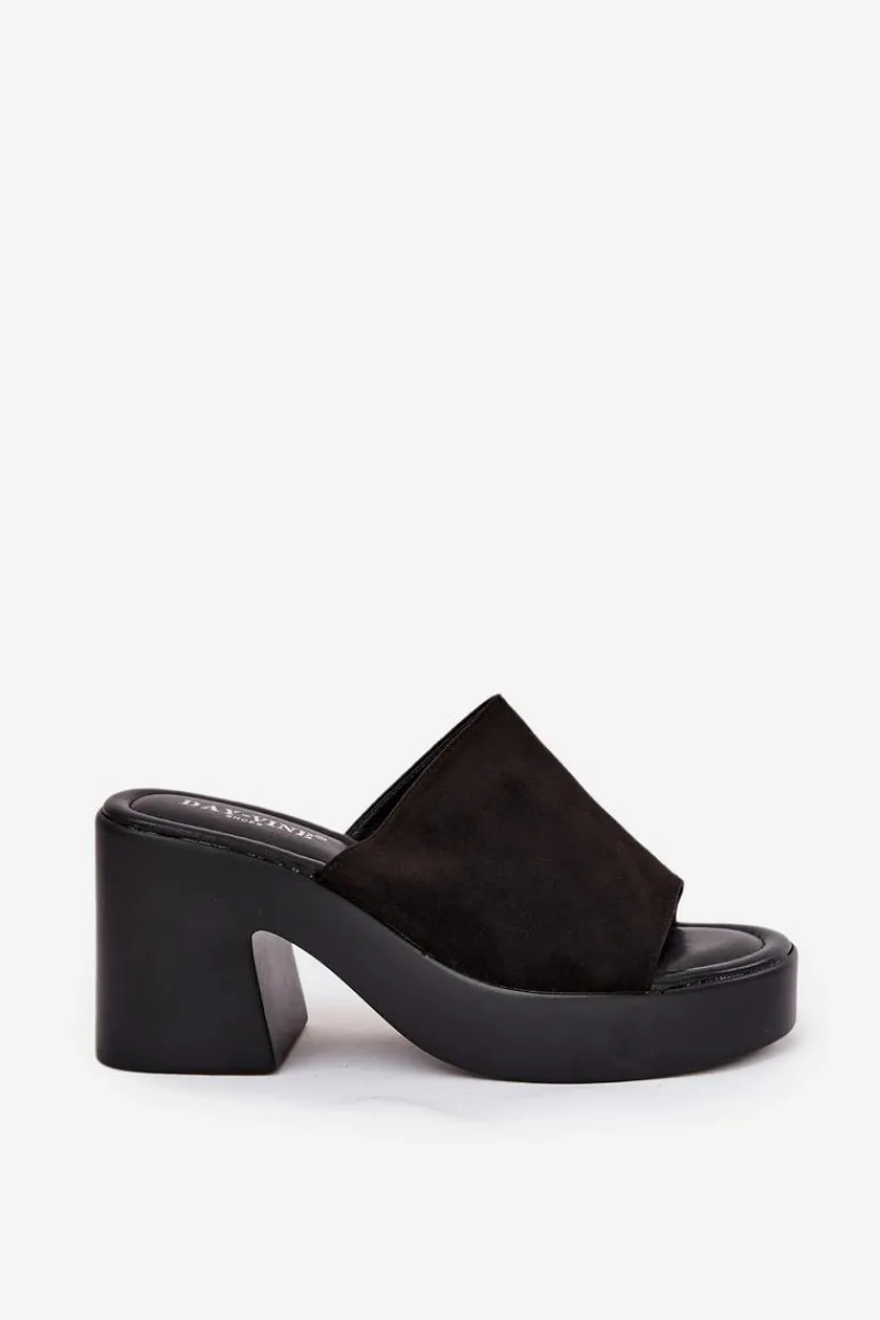 Klapki Na Obcasie|Klapki Na Platformie>Boto Klapki Damskie Na Słupku I Platformie Czarne Omeisa