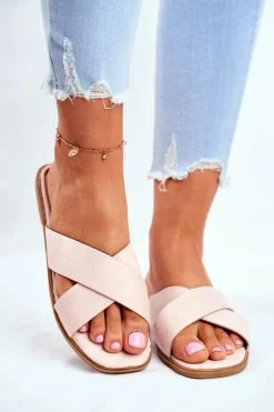 Best Boto Klapki Damskie Paski na Krzyż Beżowe Philippines