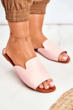 New Boto Klapki Damskie Płaskie Różowe Mimios