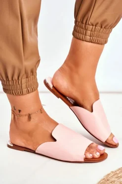 New Boto Klapki Damskie Płaskie Różowe Mimios