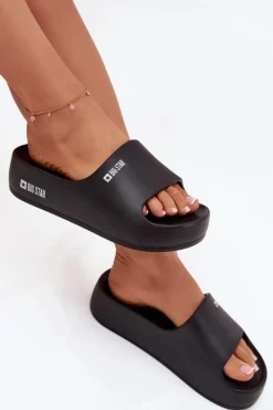 Sale Klapki Damskie Piankowe Na Masywnej Platformie Big Star SS274721 Czarne Damskie Klapki Damskie Big Star|Klapki Basenowe
