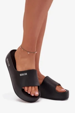 Sale Klapki Damskie Piankowe Na Masywnej Platformie Big Star SS274721 Czarne Damskie Klapki Damskie Big Star|Klapki Basenowe