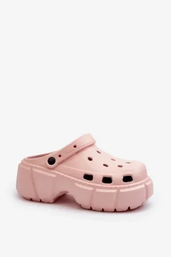 Online Boto Klapki Damskie Piankowe Na Masywnej Podeszwie Różowe Witima