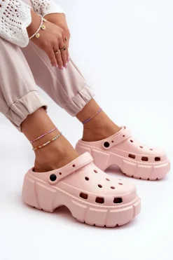 Online Boto Klapki Damskie Piankowe Na Masywnej Podeszwie Różowe Witima