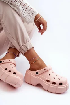 Online Boto Klapki Damskie Piankowe Na Masywnej Podeszwie Różowe Witima