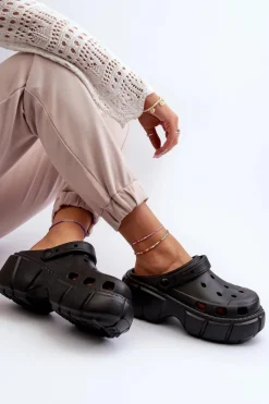 Klapki Basenowe|Klapki Na Platformie>Boto Klapki Damskie Piankowe Na Masywnej Podeszwie Czarne Witima Czarny