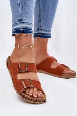 Klapki Na Platformie|Klapki Damskie Klasyczne>INBLU Klapki Damskie Profilaktyczne AA000068 Pomarańczowe