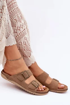 Sale INBLU Klapki Damskie Profilaktyczne AA000068 Brązowe