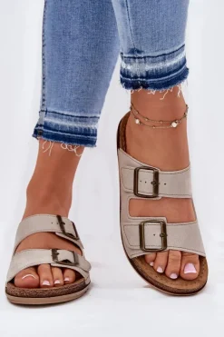 Best Klapki Damskie Profilaktyczne AA000068 Beżowe Damskie Klapki Na Platformie|Klapki Damskie Klasyczne