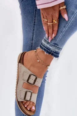 Best Klapki Damskie Profilaktyczne AA000068 Beżowe Damskie Klapki Na Platformie|Klapki Damskie Klasyczne