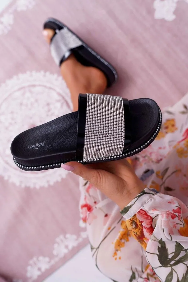 Online Klapki Damskie Profilowane Z Cyrkoniami Czarne Rentre Damskie Klapki Sportowe|Klapki Damskie Klasyczne