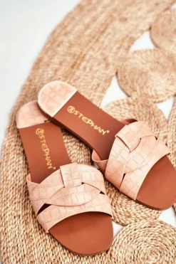 Hot Klapki Damskie Skóra Węża Różowe Chance Damskie Klapki Damskie Klasyczne