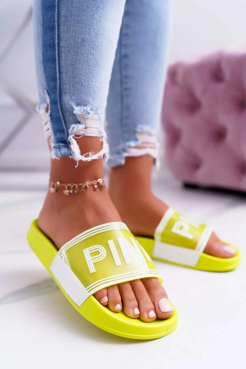 Klapki Damskie Klasyczne>Boto Klapki Damskie Żółte Vrita