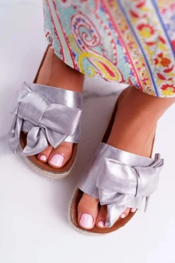 Best Boto Klapki Damskie Vices Srebrne 6275