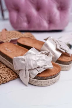 Online Klapki Damskie Vices Złote 6275 Damskie Klapki Damskie Klasyczne