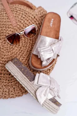 Online Klapki Damskie Vices Złote 6275 Damskie Klapki Damskie Klasyczne