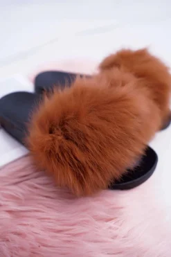 Online Boto Klapki Damskie Z Futerkiem Camel Mellow