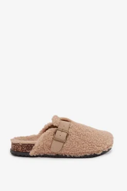Clearance Boto Klapki Damskie Z Futerkiem Typu Baranek Beżowe Lorivine Beżowy