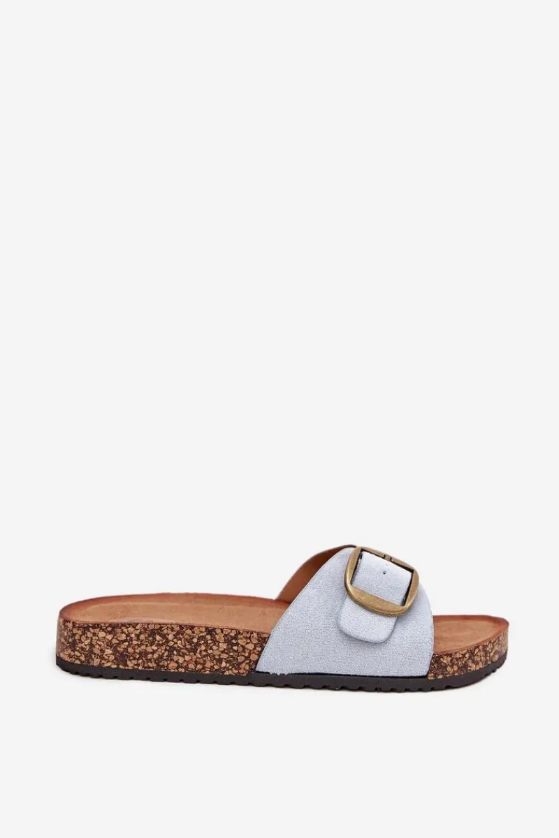 Klapki Korkowe|Klapki Na Platformie>Boto Klapki Damskie Z Klamrą Na Korkowej Platformie e Zavira Niebieski