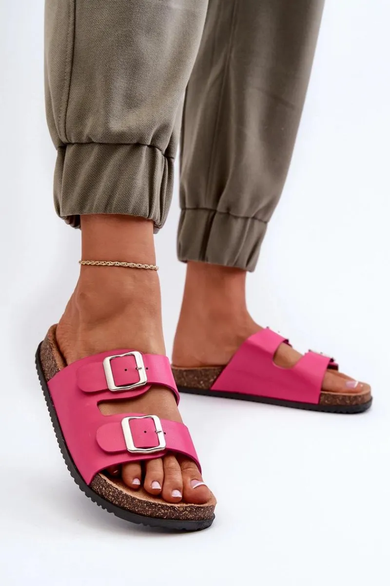 Klapki Korkowe|Klapki Damskie Klasyczne>Boto Klapki Damskie Z Klamrami Fuksja Oliena Różowy