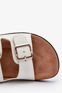 New Klapki Damskie Z Klamrami Białe Oliena Damskie Klapki Korkowe|Klapki Damskie Klasyczne