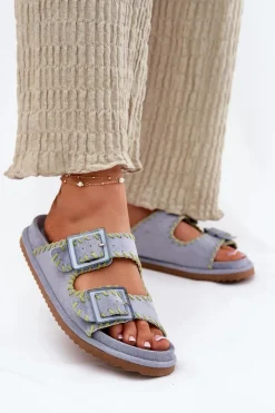 Best Klapki Damskie Z Klamrami I Ozdobnym Obszyciem e Visley Damskie Klapki Na Platformie|Klapki Damskie Klasyczne