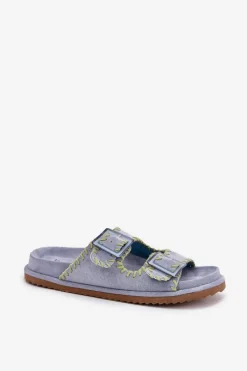 Best Klapki Damskie Z Klamrami I Ozdobnym Obszyciem e Visley Damskie Klapki Na Platformie|Klapki Damskie Klasyczne