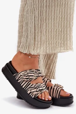 Online Klapki Damskie Z Klamrami Na Platformie Zebra Nilatha Damskie Klapki Na Platformie|Klapki Damskie Klasyczne