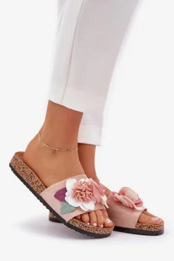 Best Klapki Damskie Z Kwiatkami Na Korkowej Platformie Różowe Zinrosa Damskie Klapki Korkowe|Klapki Na Platformie