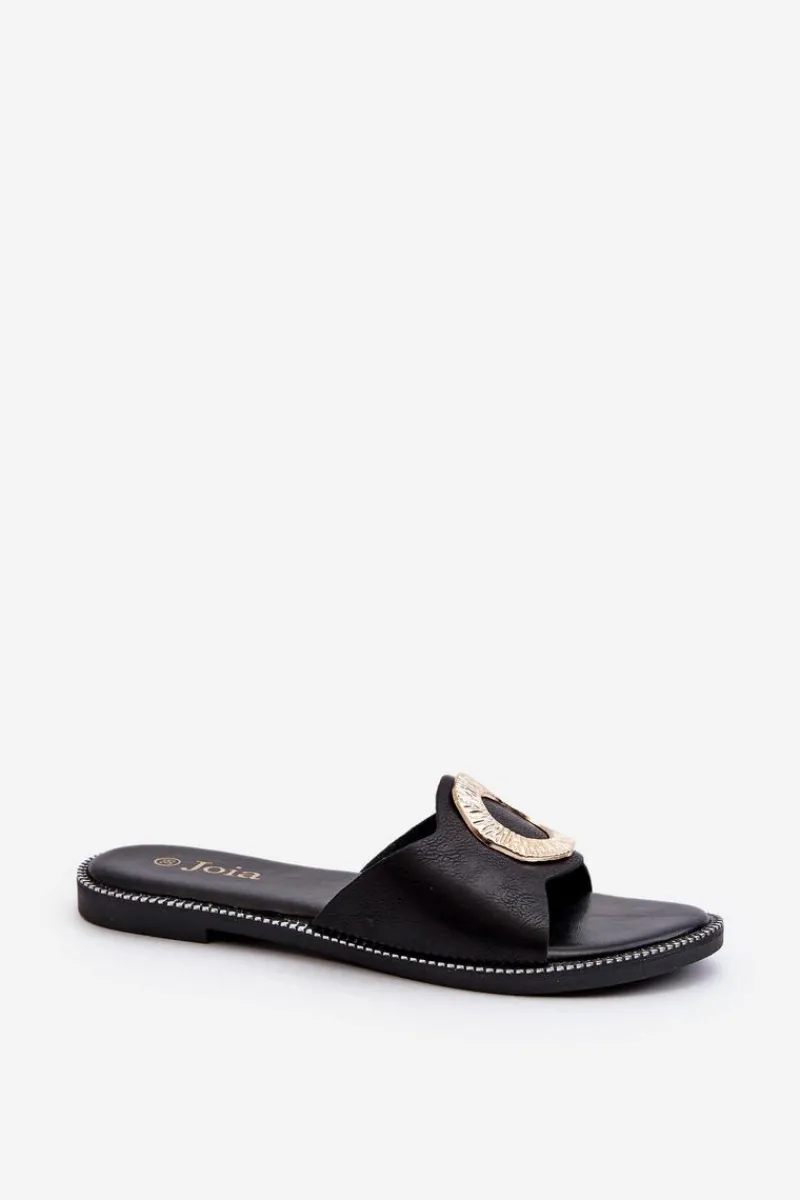 Klapki Damskie Klasyczne>Boto Klapki Damskie Z Ozdobą Czarne Cilima