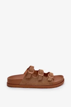 Clearance Klapki Damskie Z Paskami I Klamrami Camel Uliri Damskie Klapki Korkowe|Klapki Na Platformie