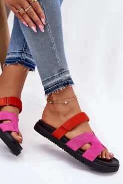 Sale Buty damskie Vinceza Klapki Damskie Z Rzepem Vinceza 17401 Fuksja