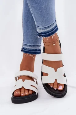 Best Klapki Damskie Z Rzepem Vinceza 17401 Białe Damskie Klapki Na Platformie|Klapki Damskie Klasyczne