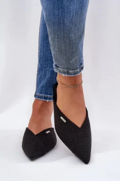 Hot Klapki Damskie Ze Szpiczastymi Noskami Big Star RR274210 Czarne Damskie Klapki Damskie Big Star|Klapki Damskie Klasyczne