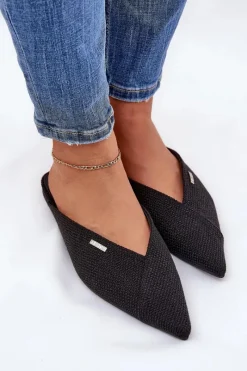 Hot Klapki Damskie Ze Szpiczastymi Noskami Big Star RR274210 Czarne Damskie Klapki Damskie Big Star|Klapki Damskie Klasyczne