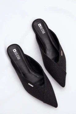 Hot Klapki Damskie Ze Szpiczastymi Noskami Big Star RR274210 Czarne Damskie Klapki Damskie Big Star|Klapki Damskie Klasyczne