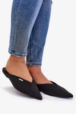 Hot Klapki Damskie Ze Szpiczastymi Noskami Big Star RR274210 Czarne Damskie Klapki Damskie Big Star|Klapki Damskie Klasyczne