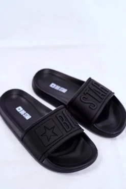 Outlet Big Star Shoes Klapki Dziecięce Big Star Czarne DD374157 Czarny