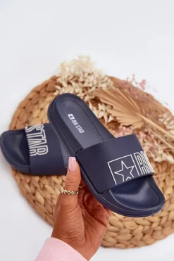 Online Big Star Shoes Klapki Dziecięce BIG STAR NN374521 Granatowe
