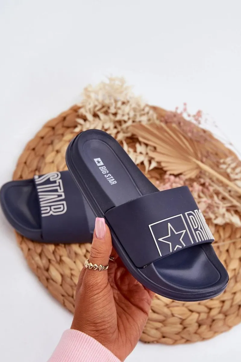 Online Big Star Shoes Klapki Dziecięce BIG STAR NN374521 Granatowe