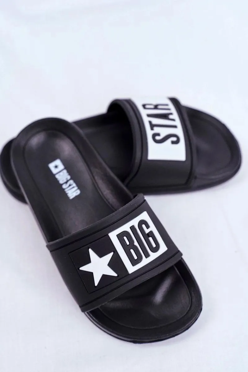 Sale Big Star Shoes Klapki Dziecięce Big Star Czarne DD374150 Czarny