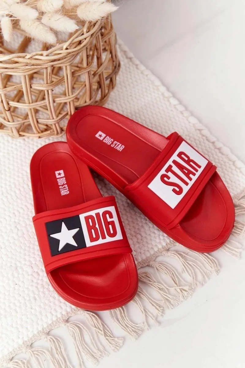 Online Big Star Shoes Klapki Dziecięce Big Star DD374153 Czerwone