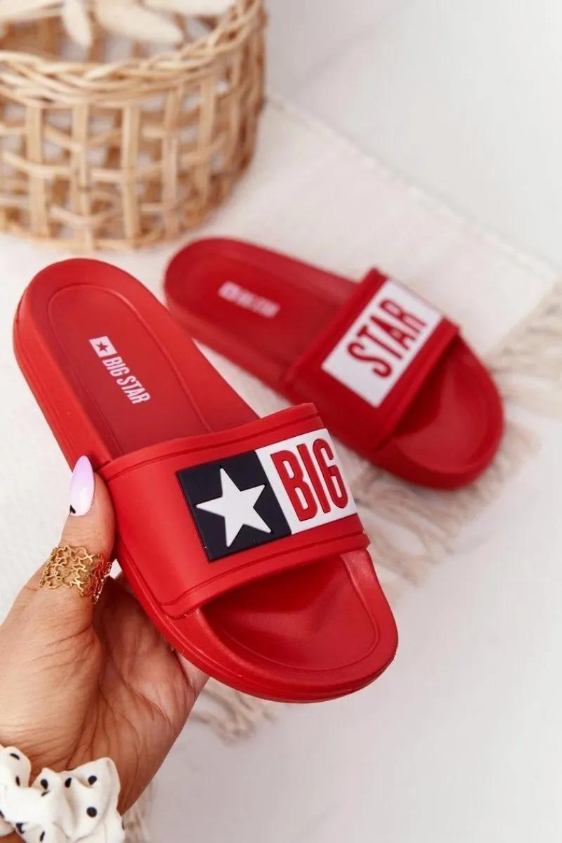 Online Big Star Shoes Klapki Dziecięce Big Star DD374153 Czerwone
