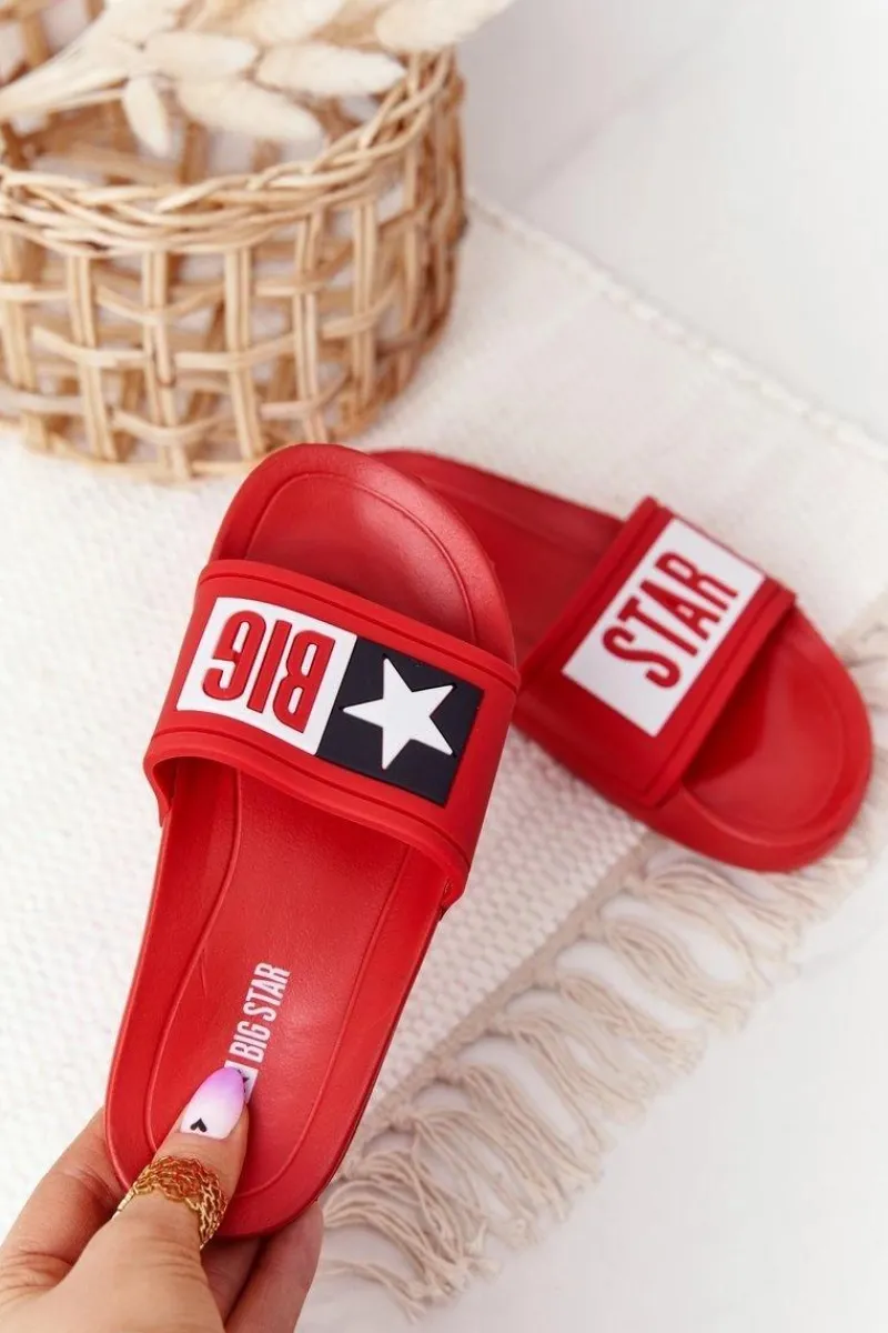 Online Big Star Shoes Klapki Dziecięce Big Star DD374153 Czerwone