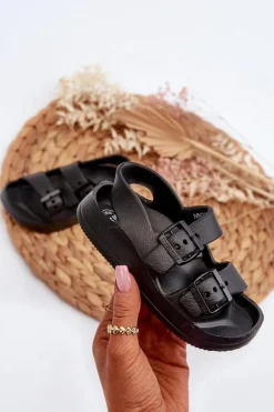 Chłopięce|Dziewczęce>Big Star Shoes Klapki Dziecięce Lekkie Z Klamrami BIG STAR NN374541 Czarne Czarny