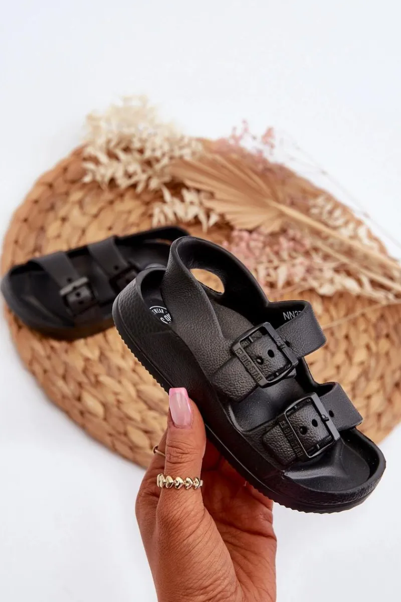 Chłopięce|Dziewczęce>Big Star Shoes Klapki Dziecięce Lekkie Z Klamrami BIG STAR NN374541 Czarne Czarny