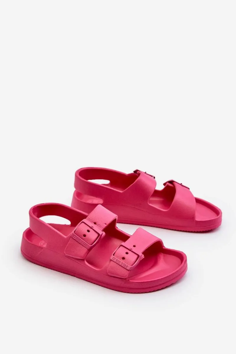 Best Klapki Dziecięce Lekkie Z Klamrami BIG STAR NN374545 Fuksja Dzieci Chłopięce|Dziewczęce