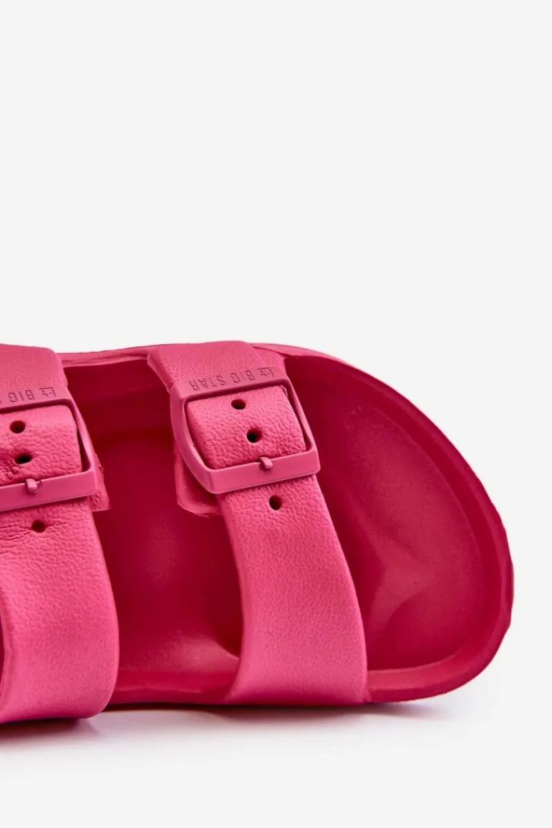 Best Klapki Dziecięce Lekkie Z Klamrami BIG STAR NN374545 Fuksja Dzieci Chłopięce|Dziewczęce